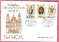 Samoa 1981 FDC, rody król ewskie, ślub ks. Karol i ks. Diana