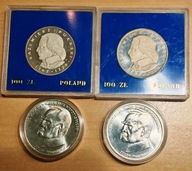 Srebrne monety Kazimierz Pułaski i Józef Piłsudski