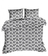 pościel bawełna lux 220x240 + 2x70x80 zamek B 273 kostka szara