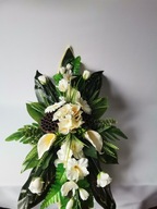 Stroik Cmentarz Duży Kalie - Hortensja – Gladiola Stojący Krem