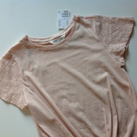 H&M Top T-shirt z wiązaniem u dołu 158/164