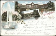 Gruss aus Wilhelmshöhe Schloss Wilhelmshöhe Schloss Louis Glaser 1899 Litho