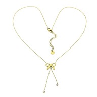 84977 Celebrytka złota stal chirurgiczna 316L kokardka cyrkonie