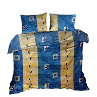 pościel z flaneli 180x200 +2x70x80 zamek F 18-1 Imbirek niebieski