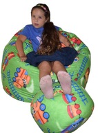 OSTATNIE SZTUKI WYPRZEDAŻ-KOMPLET FOTEL PLUS PUFA WOREK SAKO SIEDZISKO