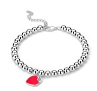 Bransoletka Serce, Srebrna, Walentynki