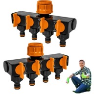 ROZDZIELACZ OGRODOWY DO WODY Z ZAWORAMI KURKAMI NA KRAN 3/4" SZYBKOZŁĄCZKA