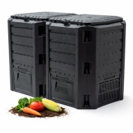 Kompostownik EKOBAT 800L 2 KOMORY CZARNY WYPOSAŻENIE DO OGRODU OGRODOWY