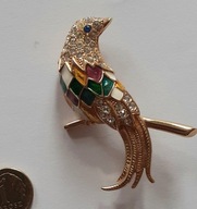 Vintage*kolekcjonerska, pozłacana broszka Carven Paris