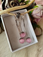 Ażurowy komplet ze srebra 925 z kocim okiem