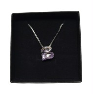 Srebrny Naszyjnik Serce z Cyrkonią Moissanit Kamień Stal Szlachetna Prezent