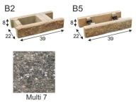 Ogrodzenie łupane, pustak łupany, bloczek Combet B2 39x22x8 Multi 7