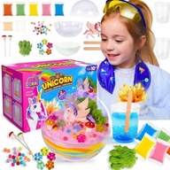 ZESTAW KREATYWNY DO TWORZENIA DIY LAMPKA LED KRYSZTAŁ TERRARIUM JEDNOROŻEC