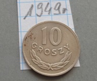 10 groszy z 1949 roku , wczesny PRL , ŁADNE