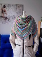 PIĘKNA DWUSTRONNA MIĘKKA CIEPŁA DUŻA MELANŻOWA PASTELOWA CHUSTA_NA PREZENT