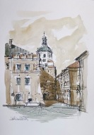 Lublin akwarela format a4 autor R. Kępa