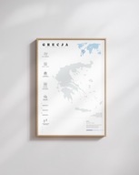 Plakat podróżniczy Grecja A3 prezent, gadżet dla podróżnika, pamiątka