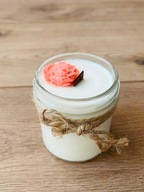 Świeczka sojowa bezzapachowa w szkle na Dzień Babci, drewniany knot