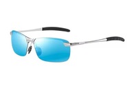 Modne okulary lustrzanki polaryzacyjne bez oprawek niebieskie