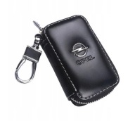 OPEL BRELOK ETUI NA KLUCZYKI SKÓRA CHROM NOWOCZESNY DESIGN CZARNY