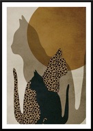 A2 OBRAZ PLAKAT Z KOTEM, ARTYSTYCZNY PLAKAT Z KOTAMI, KOTY NA TLE KOTÓW