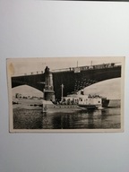 WARSZAWA -1952- ŻEGLUGA NA WIŚLE - TABLICA NA MOSCIE PONIATOWSKIEGO