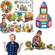 DUZE KLOCKI MAGNETYCZNE 3D 130 EL KONSTRUKCYJNE 3D PANELE MAGNETIC TILES