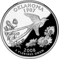 USA 2008r. 25 Centów OKLAHOMA