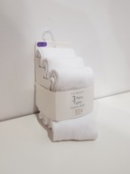 Primark 3szt rajtuzy rajstopy białe bawełna 104