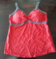 Góra stroju kąpielowego tankini JOJOI MAMAN BEBE M czerwonw w białe groszki