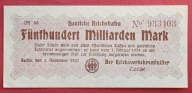 NIEMCY 500 MILIARDÓW MAREK 1923 !!! UNC- !!! RZADKI !!