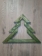 Drewniana ozdoba w kształcie drzewa choinka – rękodzieło!