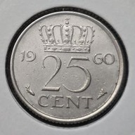 *HOLANDIA [0037]*25 centów 1960 Juliana (królowa Holandii), Korona 25 CENT