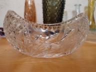 Żardiniera gondola patera kryształowa Huta Irena lata 70-te