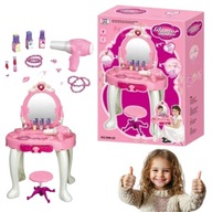 DUŻA TOALETKA STOLIK DLA DZIEWCZYNKI PREZENT ZABAWKI AKCESORIA ZESTAW XXL