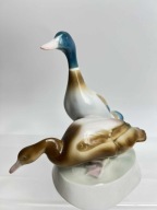 Figurka para kaczek porcelana Zsolnay piękna kaczki idealny stan !