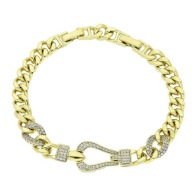 83413 BRANSOLETKA 14K POZŁACANA 19,5-17 CM 12 MM elegancka z cyrkoniami