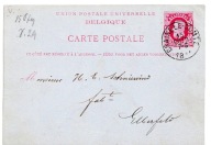 Belgia 1878 – karta pocztowa UPU list handlowy 1881 – Braine le Comte