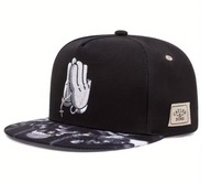 Czapka snapback czarna z haftem dłoni – unisex, nowa