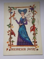 WESOŁYCH ŚWIĄT - Danuta Imielska-Gebethner - pocztówka z lat 70-tych
