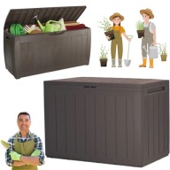 SKRZYNIA KUFER NA NARZĘDZIA DO OGRODU GARAŻ DOM TARAS DUŻA 280L NA KŁÓDKĘ