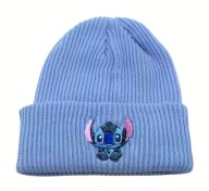 DZIECIĘCA CZAPKA DZIANINOWA STITCH BEANIE ODWIJANA CIEPŁA
