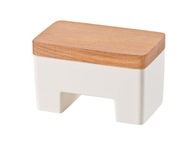 MASELNICZKA WODNA POJEMNIK NA MASŁO INTELIGENTNA BIAŁA MIĘKKIE MASŁO DREWNO