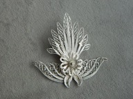 SREBRNA BROSZKA FILIGRAMOWA SREBRO 950 n8