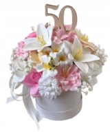 flower box kwiaty mydlane bukiet prezent ślub podziękowanie urodziny róże