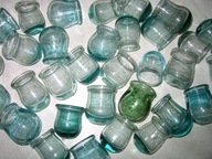 Zabytkowe BAŃKI lekarskie OGNIOWE przedwojenne ZIELONE Niebieskawe 15 sztuk