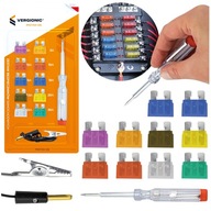 Bezpieczniki Samochodowe + Próbnik Płytkowe mini Standardowe 3A-30A 10szt.