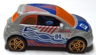 Hot Wheels Fiat 500 Daredevils L27 Srebrny Niebieski Mattel Skala 1:64