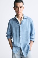ZARA męska koszula lniana 100% len Regular Fit L