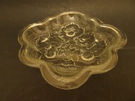 Patera szklana Prl, salaterka szklana, szkło Prl, vintage, Ząbkowice?